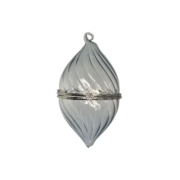 Подвес МИНДАЛЬ ШКАТУЛКА 8x13 см, стекло, голубой