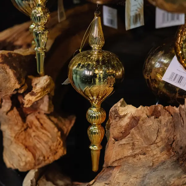 Подвес H30 см, стекло, золотой