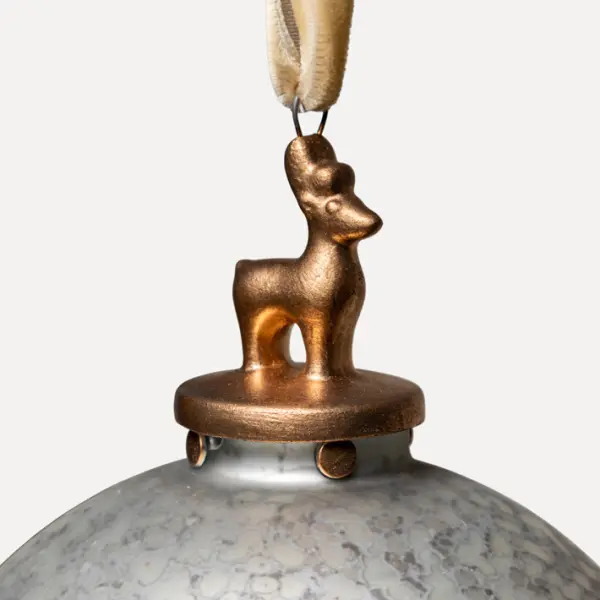 Шар D15 см, стекло, серый