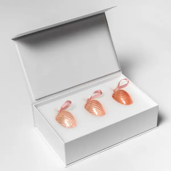 Набор украшений ручной работы ЯЙЦА, H6 см, 3 шт, светло-розовый, розовый, тёмно-розовый