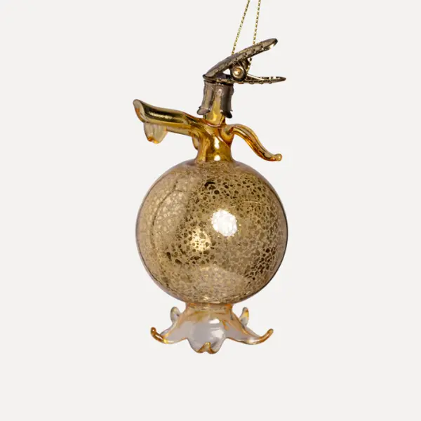 Подвес КОНФЕТА 5х10 см, стекло, золотой