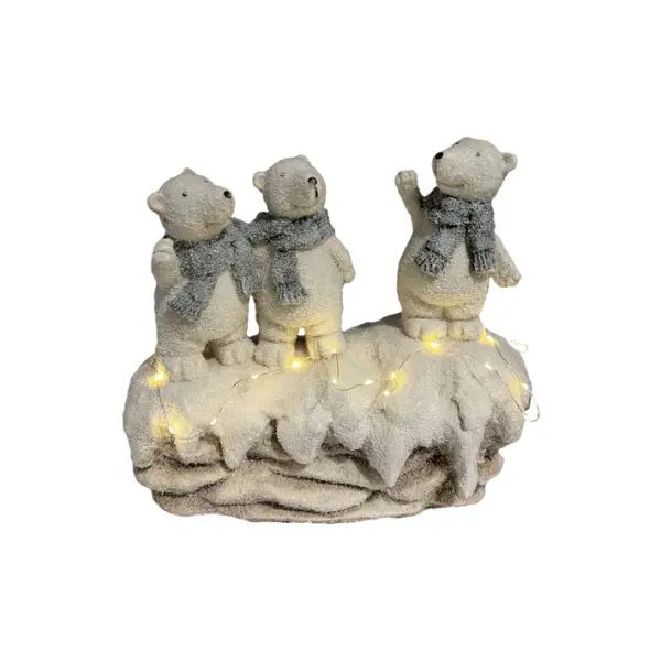 Фигура МИШКИ Н32 см, полирезина, белый