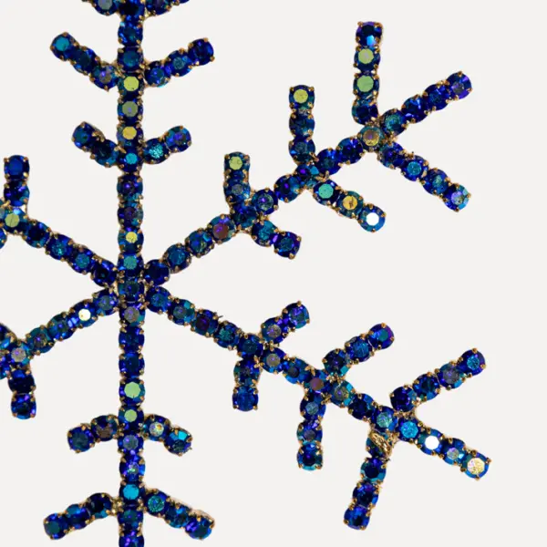 Подвес СНЕЖИНКА с кристаллами D10 см, стекло, металл, синий, мультиколор