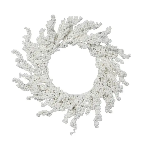 Венок из ягод D46 см, пластик, белый