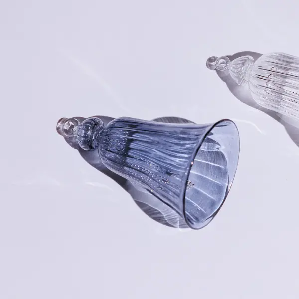 Подвес ручной работы КОЛОКОЛЬЧИК 9x13 см, стекло, серый