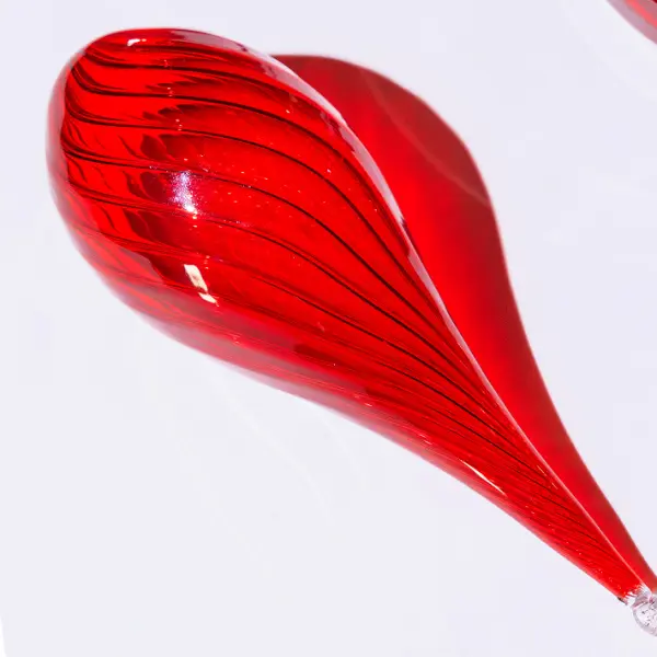 Подвес ручной работы КАПЛЯ 10x30 см, стекло, красный