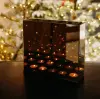 Подсвечник БЕСКОНЕЧНОСТЬ на 5 свечей 28х8х25 см, стекло, дерево, серый