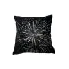 Подушка с вышивкой СОЛНЦЕ 50х50 см, текстиль, черный, серебряный