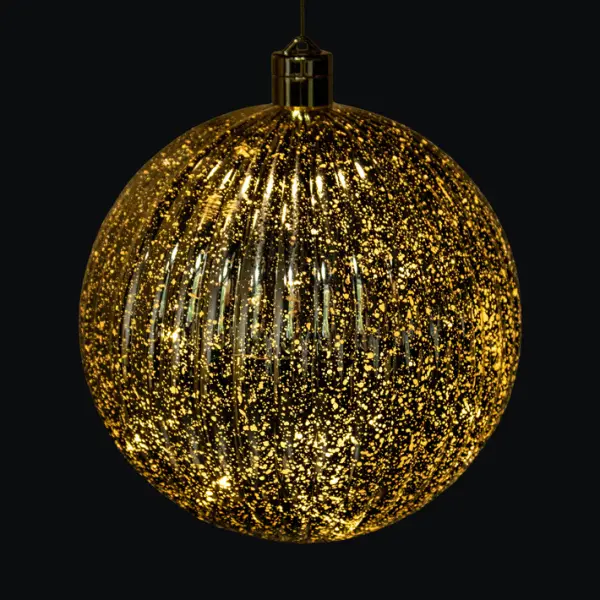 Шар LED D20 см, пластик, золотой