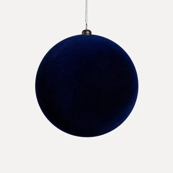 Шар D15 см, пластик, флок, синий