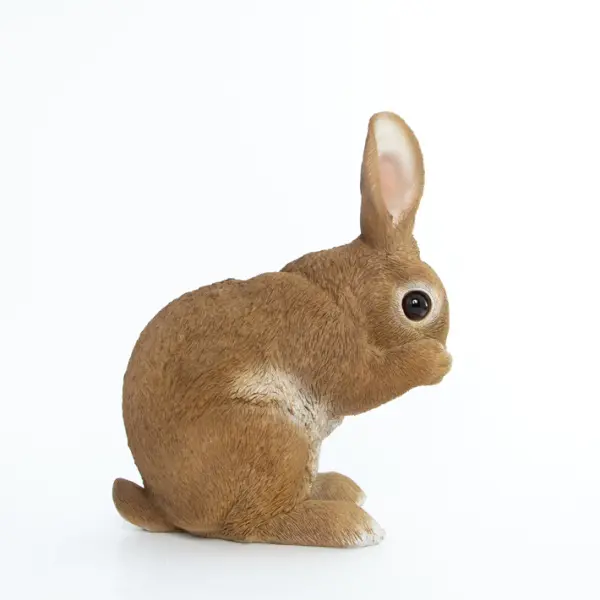 Фигура ЗАЯЦ 20х14х24 см, полирезин, рыжий