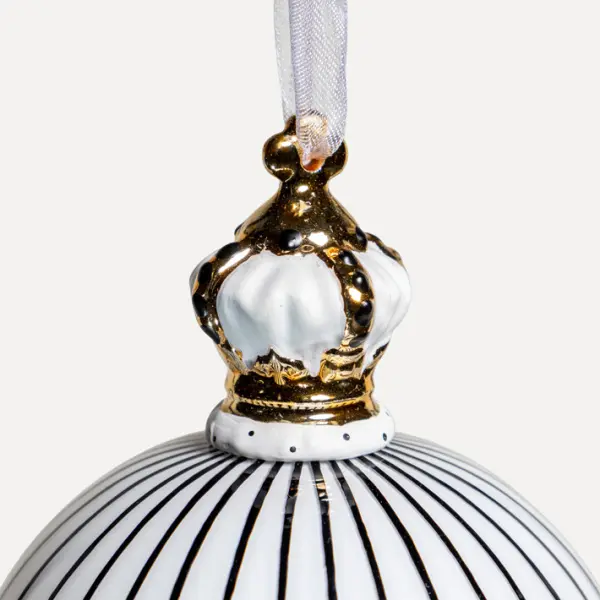 Шары в наборе D8 см, 3шт, стекло, белый, черный