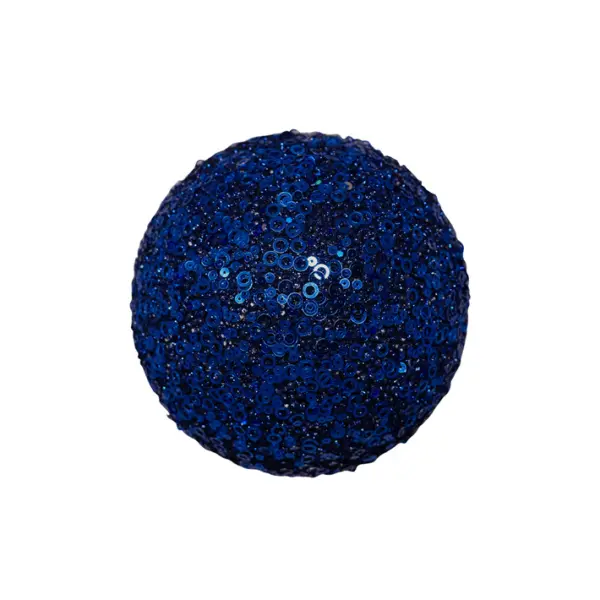 Шар D15 см с пайетками, пенопласт, синий