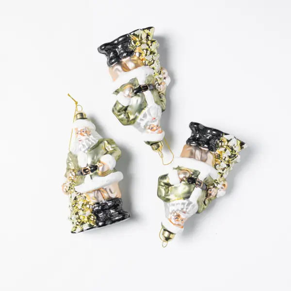 Подвес ДЕД МОРОЗ H15 см, стекло, зеленый