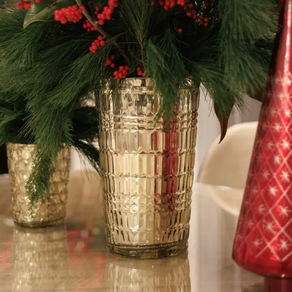 Ваза 20x33 см, стекло, золотой