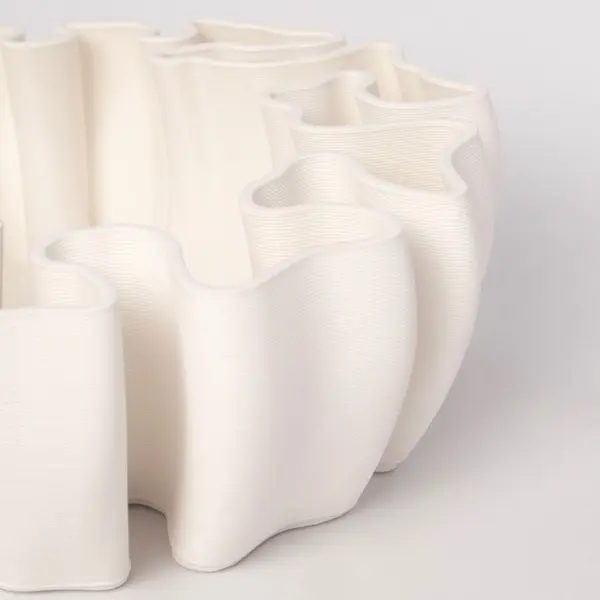 Ваза с 3D рисунком 30x10 см, керамика, белый