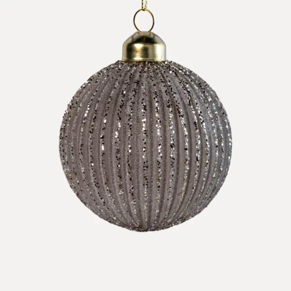 Шар D8 см, стекло, серый