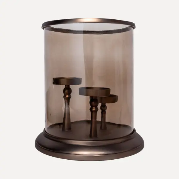 Подсвечник с колбой 32x35 см, металл, бронзовый