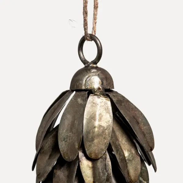 Подвес ШИШКА 5x10 см, металл, золотой