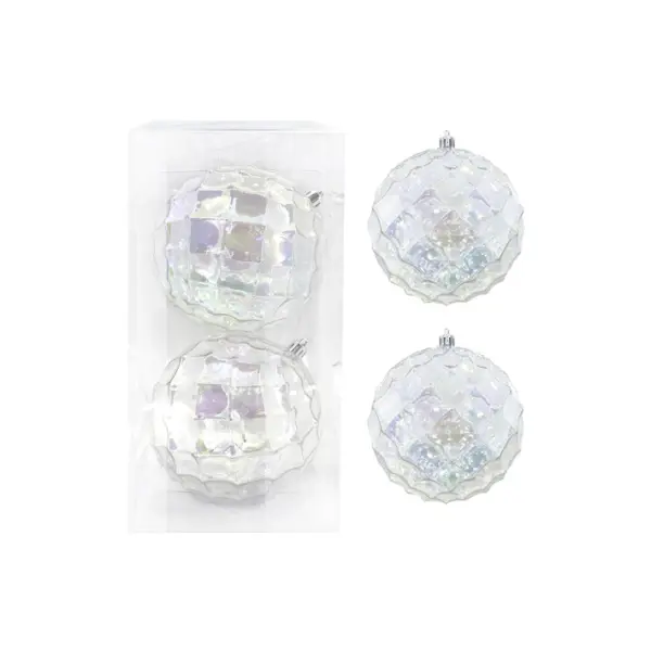 Шары в наборе D12 см, 2шт, пластик, белый, радужный