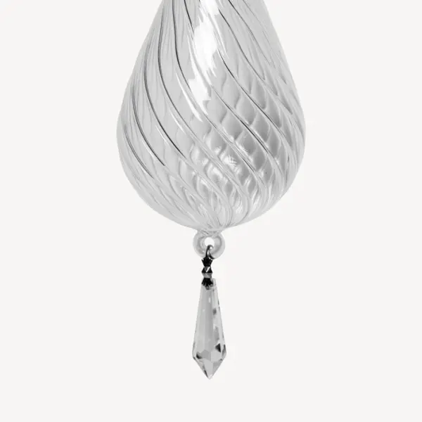 Подвес ручной работы КАПЛЯ 7x28 см, стекло, прозрачный