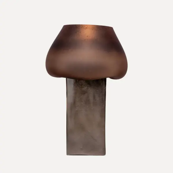 Ваза 37x47 см, стекло, металл, бронзовый