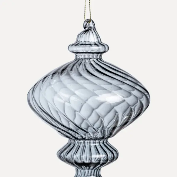 Подвес 10x30 см, стекло, прозрачный, серый