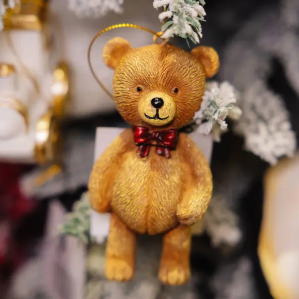 Подвес МЕДВЕДЬ 4x10 см, полирезин, коричневый