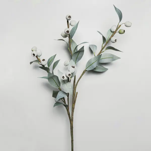 Ветвь эвкалипта с ягодами H93 см, пластик, зеленый