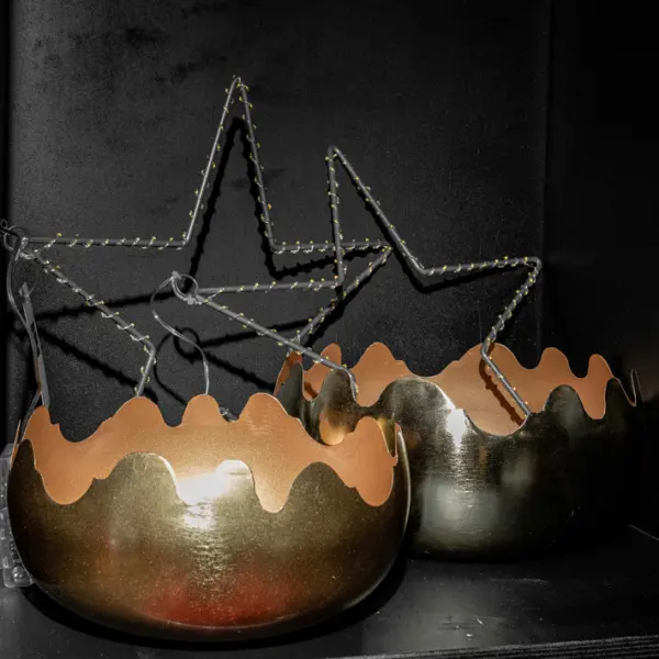 Набор из 2-х ваз 33x14, 28x12 см, металл, золотой