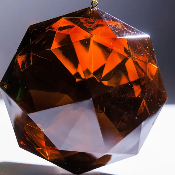 Подвес КРИСТАЛЛ 9x10 см, пластик, коньячный