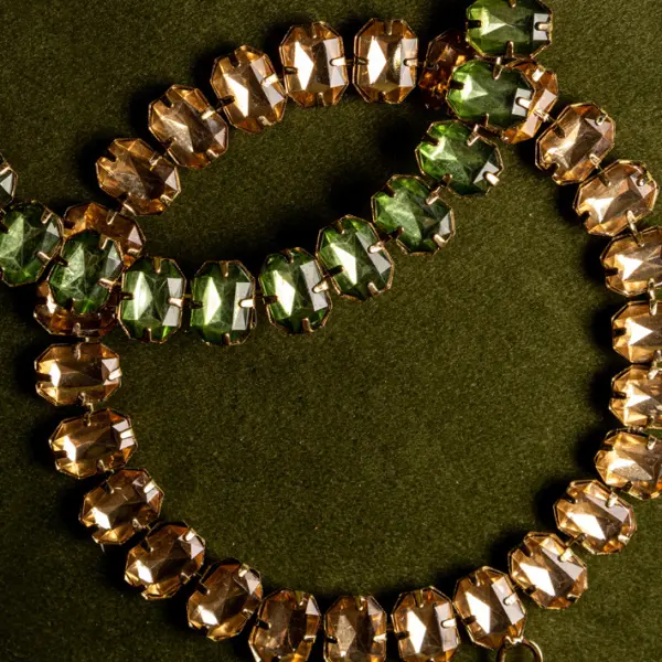 Подвес КОЛЬЦО с кристаллами D12 см, стекло, металл, золотой