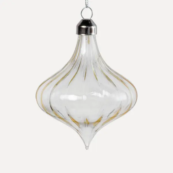 Подвес ЛУКОВИЦА 8x9 см, стекло, прозрачный, бежевый