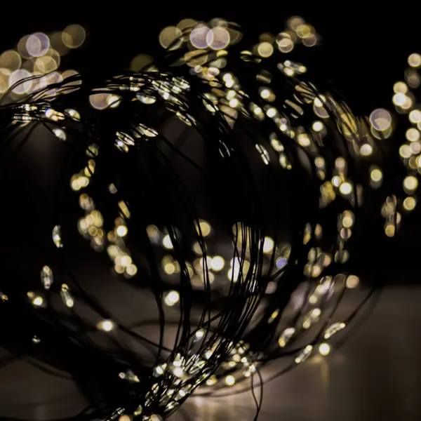 Гирлянда LED 200 см, 480 светодиодов, теплый белый свет, прозрачный кабель питания 3 м