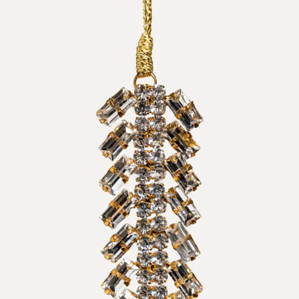 Подвес с кристаллами H12 см, стекло, металл, серебряный