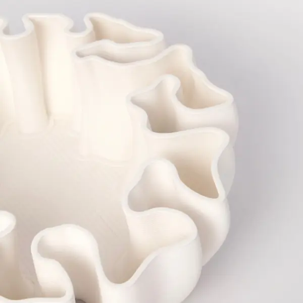 Ваза с 3D рисунком 30x10 см, керамика, белый