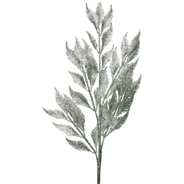 Ветвь L85 см, глиттер, пластик, светло-зеленый