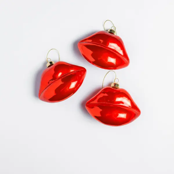 Подвес ГУБЫ 12х8 см, стекло, красный