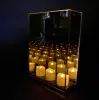Подсвечник БЕСКОНЕЧНОСТЬ на 3 свечи 18х8х25 см, стекло, дерево, серый