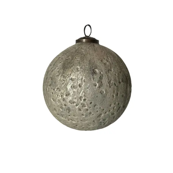 Шар D12 см, стекло, серебряный