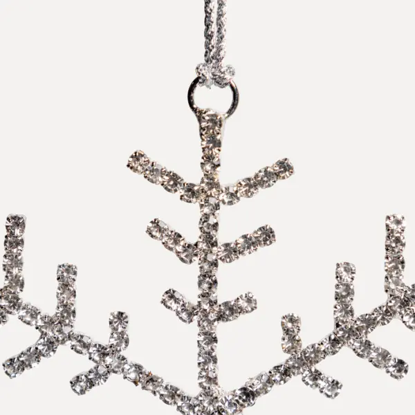 Подвес СНЕЖИНКА с кристаллами D10 см, стекло, металл, серебряный