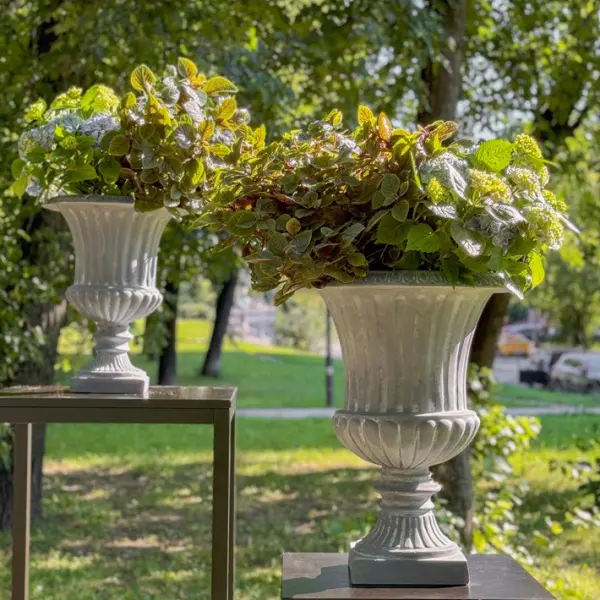 Кашпо в римском стиле 38х47,5 см, фибергласс, серый