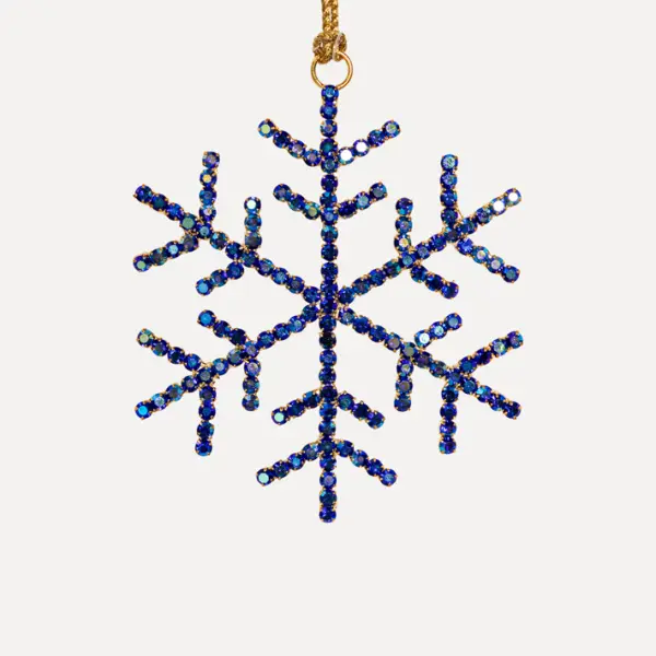 Подвес СНЕЖИНКА с кристаллами D8 см, стекло, металл, синий, мультиколор