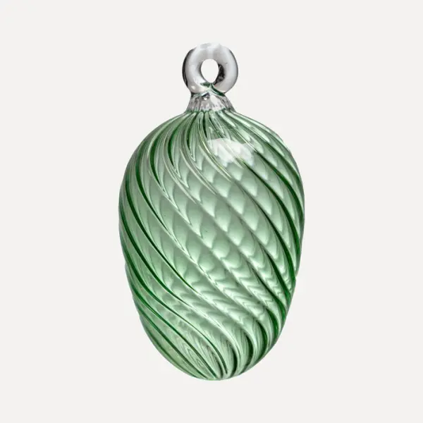 Подвес ручной работы ЯЙЦО 6x7 см, стекло, темно-мятный