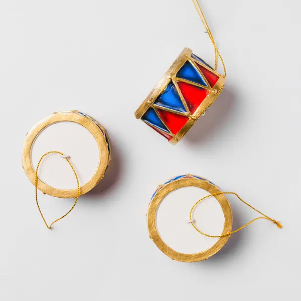 Подвес БАРАБАН 6x4 см, полирезин, мультиколор