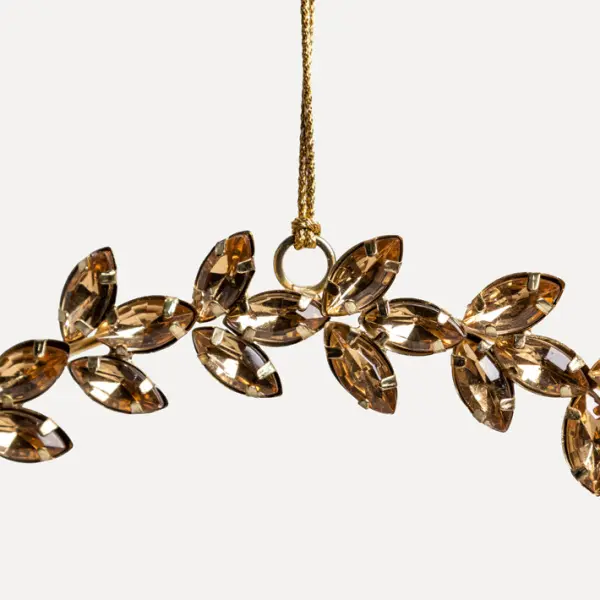 Подвес КОЛЬЦО с кристаллами D12 см, стекло, металл, золотой