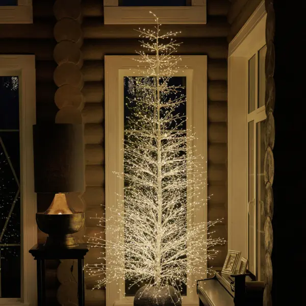 Дерево с мерцающим эффектом LED H250 см, пластик, металл, белый