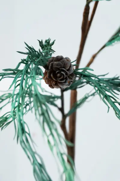 Ветвь кедра H99 см, пластик, серый