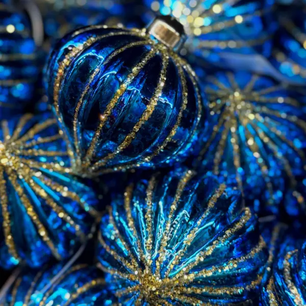 Подвес ЛУКОВИЦА D8 см, стекло, синий