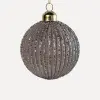 Шар D8 см, стекло, серый